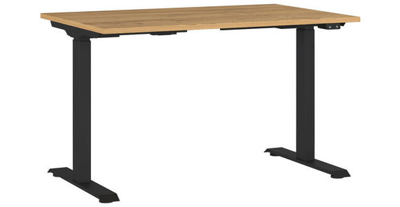 SCHREIBTISCH 120/80/72-118 cm  in Braun, Schwarz, Eichefarben  - Eichefarben/Schwarz, MODERN, Holzwerkstoff/Metall (120/80/72-118cm) - Novel