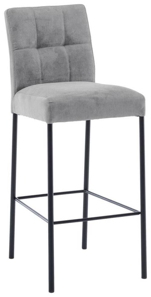 BARHOCKER in Metall, Textil Grau, Schwarz  - Schwarz/Grau, Design, Textil/Metall (46/91/61cm) - Xora
