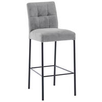 BARHOCKER in Metall, Textil Grau, Schwarz  - Schwarz/Grau, Design, Textil/Metall (46/91/61cm) - Xora