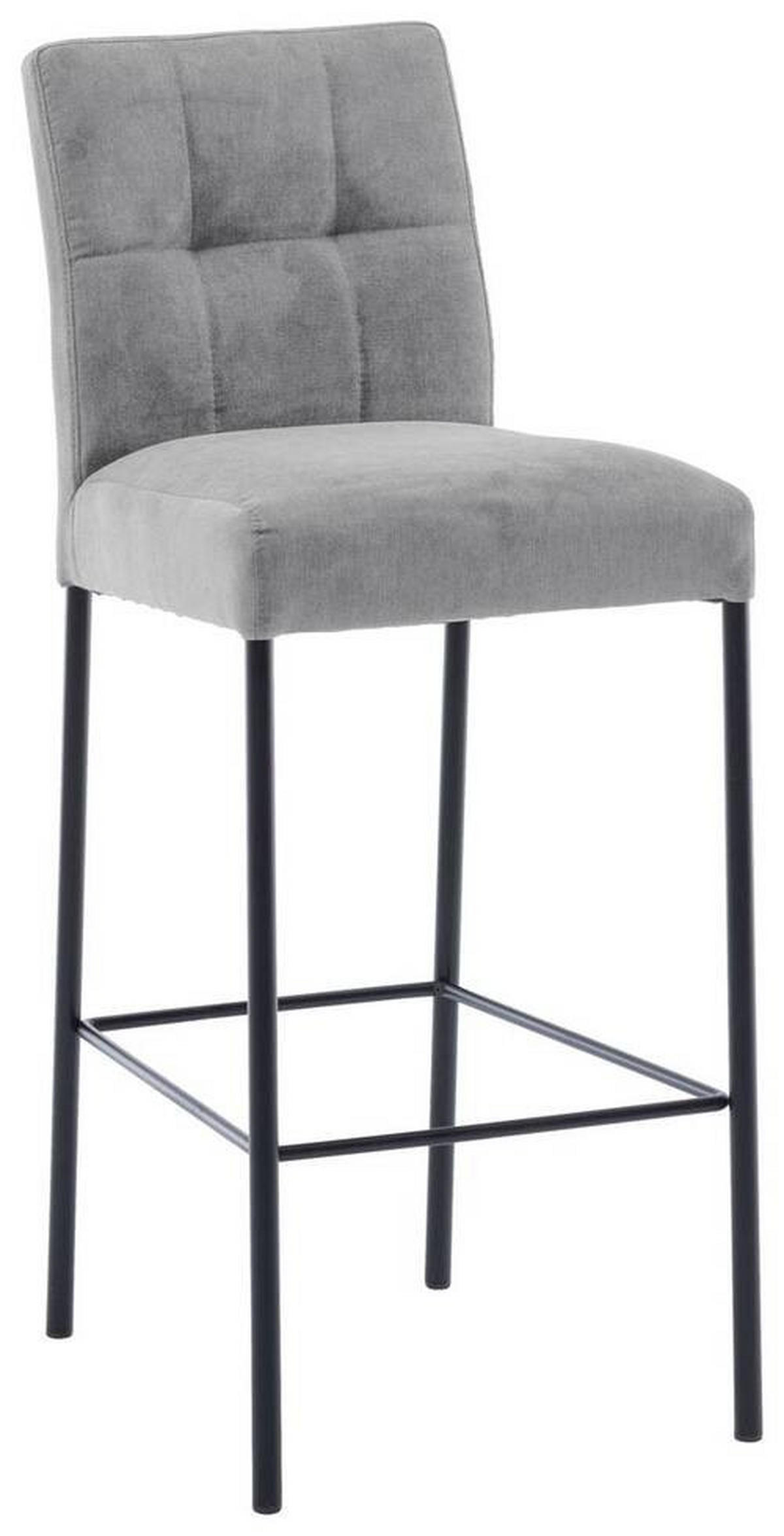 BARHOCKER in Metall, Textil Grau, Schwarz  - Schwarz/Grau, Design, Textil/Metall (46/91/61cm) - Xora