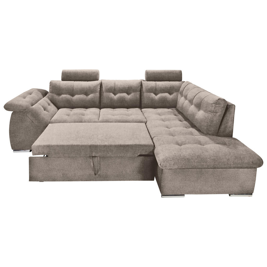 Thumbnail - Mid.you Ecksofa, Beige, Textil, 5-Sitzer, Ottomane rechts, L-Form, 283x193 cm, Schlafen auf Sitzhöhe, Rücken echt, Wohnz...