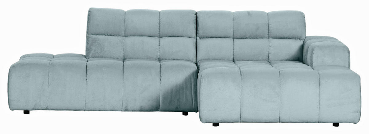 HÖRNSOFFA i plysch mintgrön  - mintgrön/svart, Klassisk, textil/plast (282/155cm) - MID.YOU