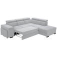 ECKSOFA  in Webstoff Hellgrau  - Hellgrau/Schwarz, KONVENTIONELL, Holz/Textil (283/244cm) - Carryhome