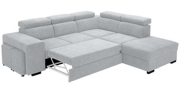 ECKSOFA  in Webstoff Hellgrau  - Hellgrau/Schwarz, KONVENTIONELL, Holz/Textil (283/244cm) - Carryhome