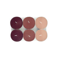 SADA ČAJOVÝCH SVIEČOK jazmín 6 kus - pink/svetloružová, Basics, kov/parafín (5,7/1,9cm) - Ambia Home