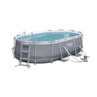 POOL 56620GS 424/250/100 cm  - Weiß/Grau, KONVENTIONELL, Kunststoff/Metall (424/250/100cm) - Bestway