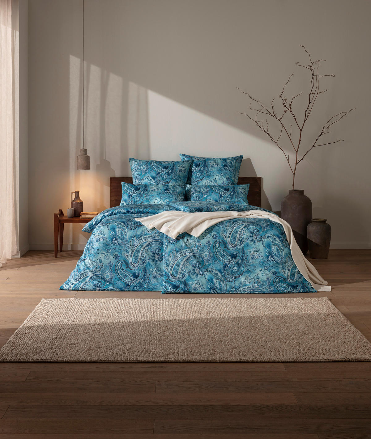 BETTWÄSCHE Atelier Makosatin 155/220 cm  - Dunkelblau, Design, Textil (155/220cm) - Estella