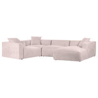 WOHNLANDSCHAFT Rosa Chenille  - Schwarz/Rosa, MODERN, Kunststoff/Textil (225/356/178cm) - Carryhome