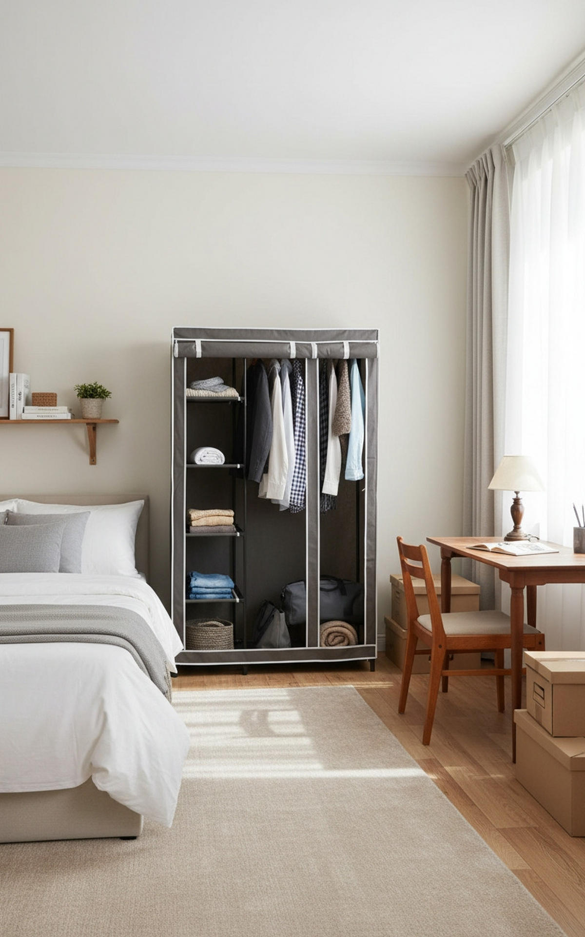 STOFFSCHRANK 110/178/46 cm  in Grau  - Grau, Basics, Kunststoff/Textil (110/178/46cm) - Carryhome