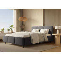 POLSTERBETT Lattenrost, Bettkasten 160/200 cm  in Anthrazit  - Anthrazit/Schwarz, Design, Holz/Textil (160/200cm) - Boxxx