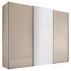 SCHWEBETÜRENSCHRANK in Sandfarben, Alufarben  - Sandfarben/Alufarben, Konventionell, Glas/Holzwerkstoff (298/222/68cm) - Moderano