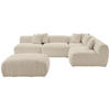 ECKSOFA inkl. Hocker in Flachgewebe, Teddystoff Beige  - Beige, Trend, Textil (315/235cm) - Livetastic