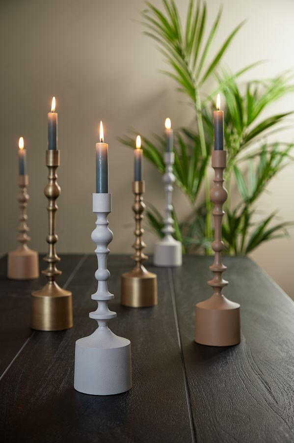 KERZENHALTER - Weiß, Basics, Metall (10/34cm) - Light & Living