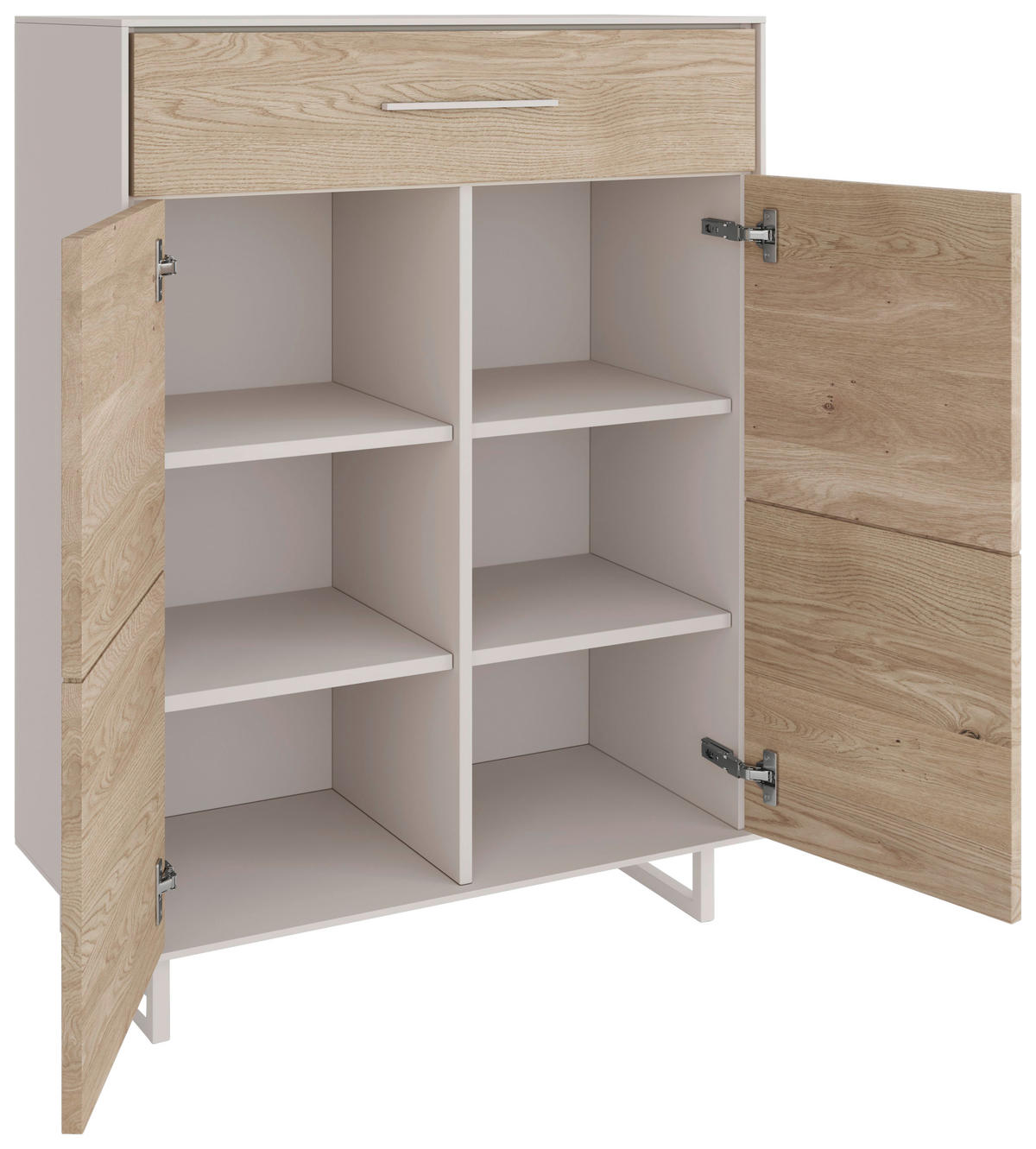 SCHUHSCHRANK Eiche massiv Kaschmir, Eiche Bianco  - Kaschmir/Eiche Bianco, Design, Holz/Holzwerkstoff (82/100/40cm) - Livetastic