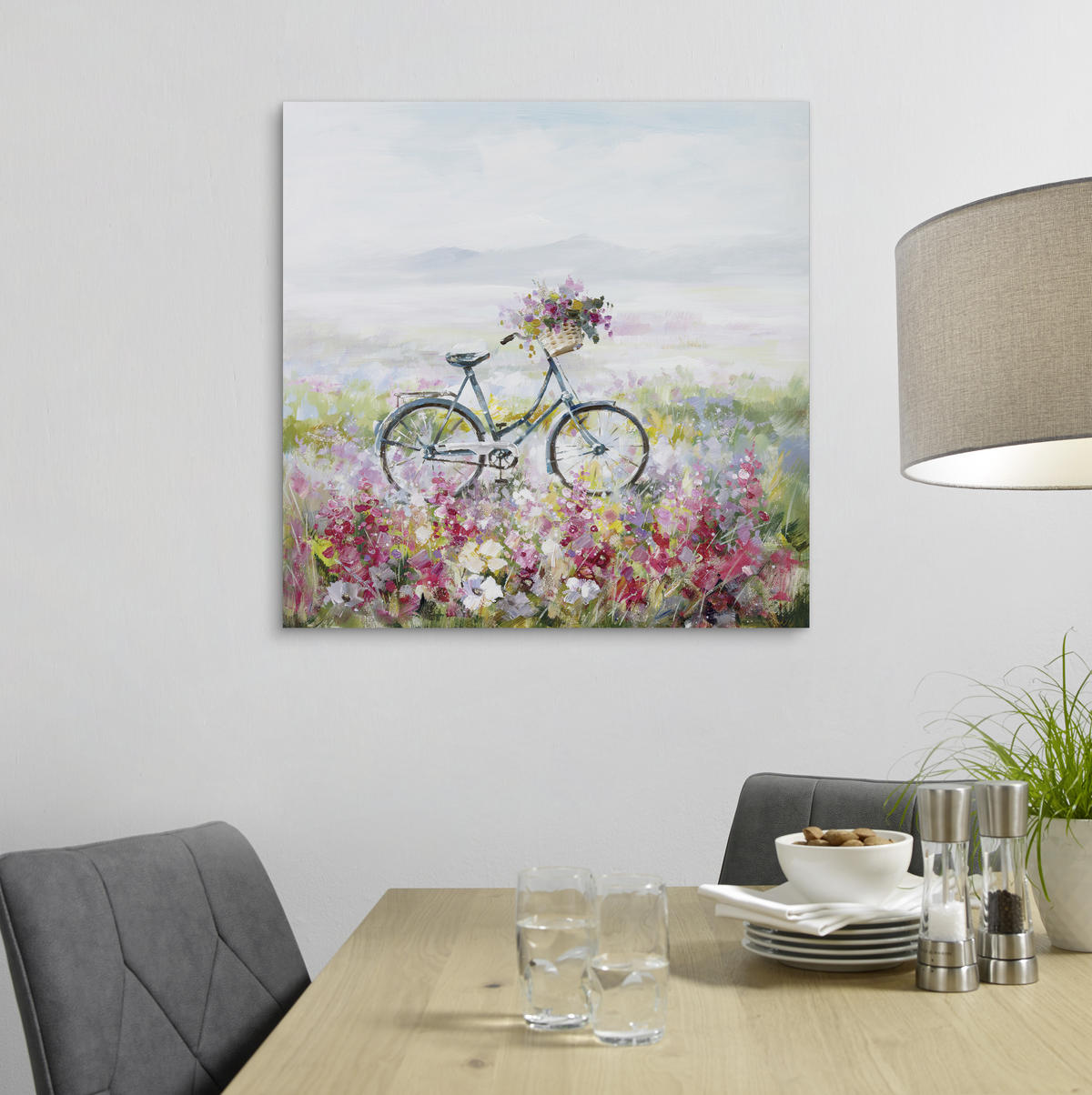 ÖLGEMÄLDE Blumen 100/100 cm  - Multicolor, LIFESTYLE, Holz/Textil (100/100cm) - Monee