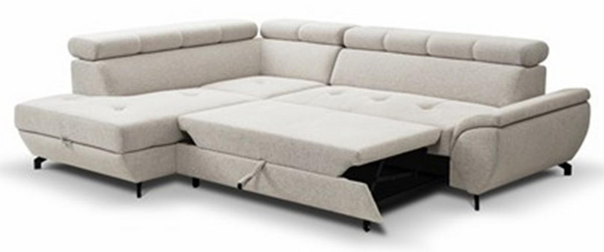 GARNITURA ZA DNEVNU SOBU siva  - siva/crna, Moderno, tekstil/metal (210/77-93/263cm)