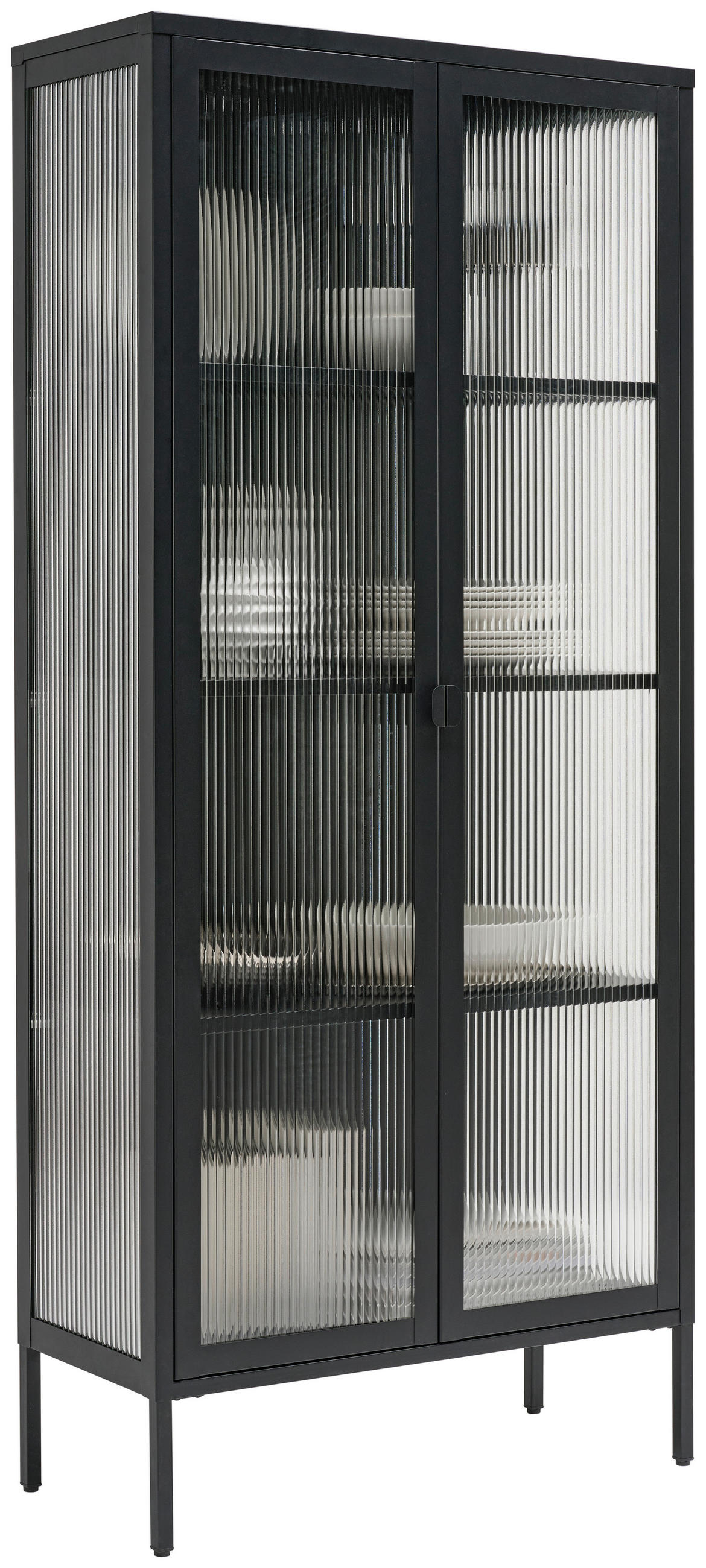 VITRINE in Schwarz  - Schwarz, Trend, Glas/Metall (80/180/35cm) - Xora