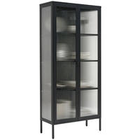 VITRINE in Schwarz  - Schwarz, Trend, Glas/Metall (80/180/35cm) - Xora