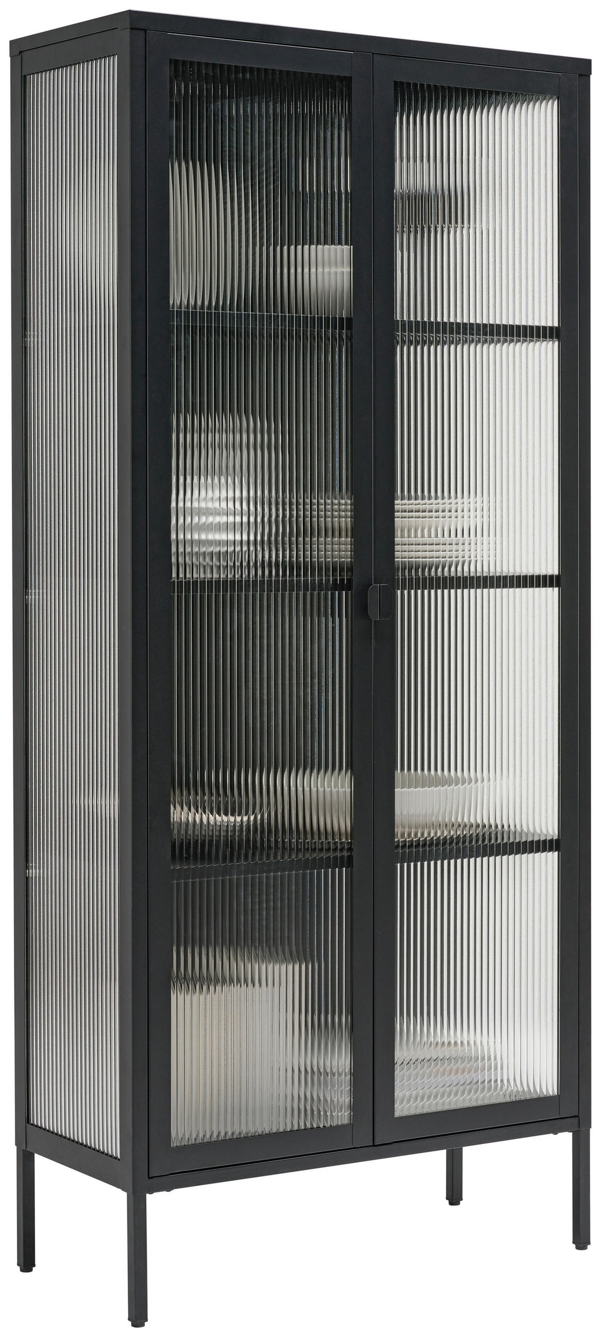 VITRINE in Schwarz  - Schwarz, Trend, Glas/Metall (80/180/35cm) - Xora