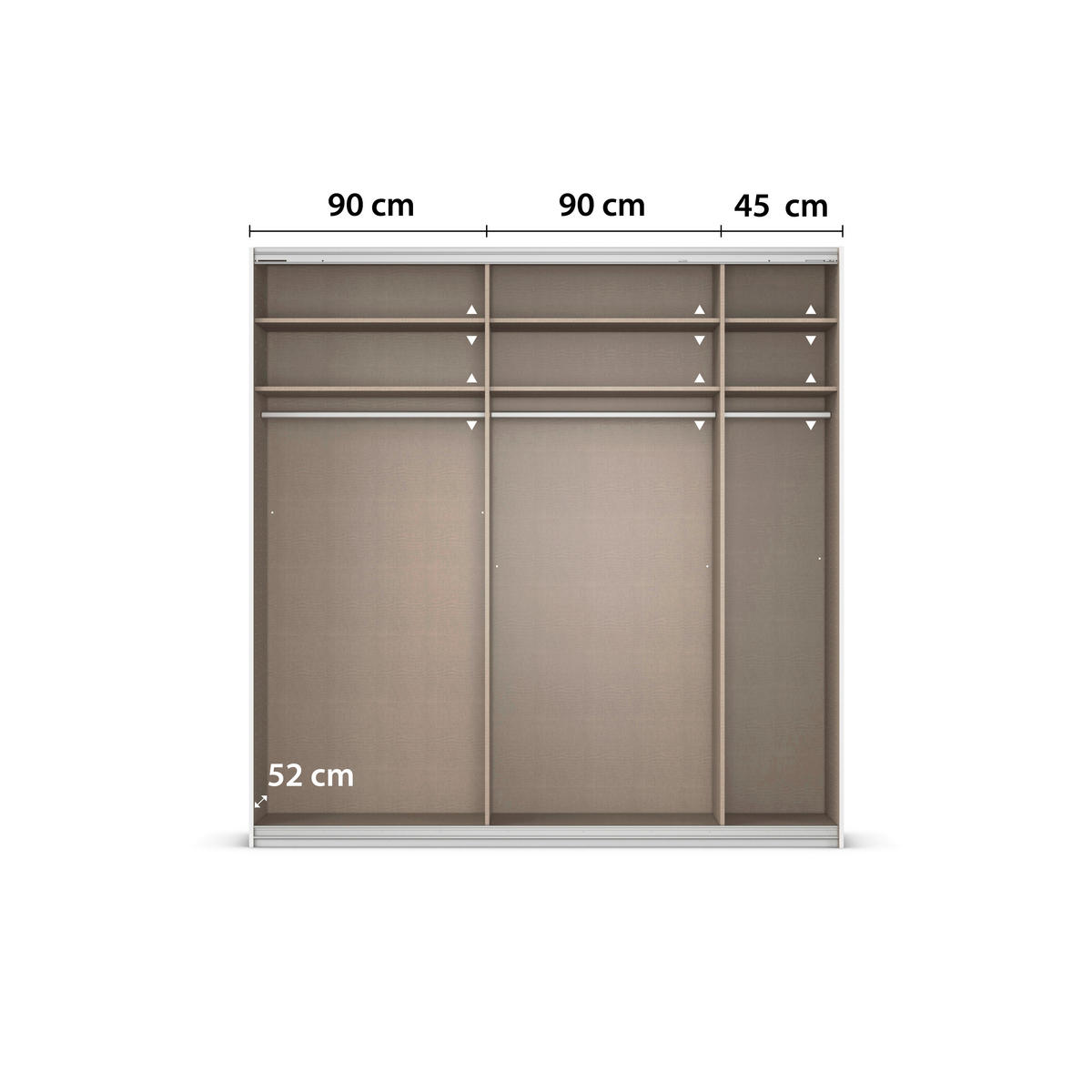 SCHWEBETÜRENSCHRANK 225/229/62 cm 2-türig Silberfarben, Weiß  - Silberfarben/Alufarben, MODERN, Holzwerkstoff/Metall (225/229/62cm)