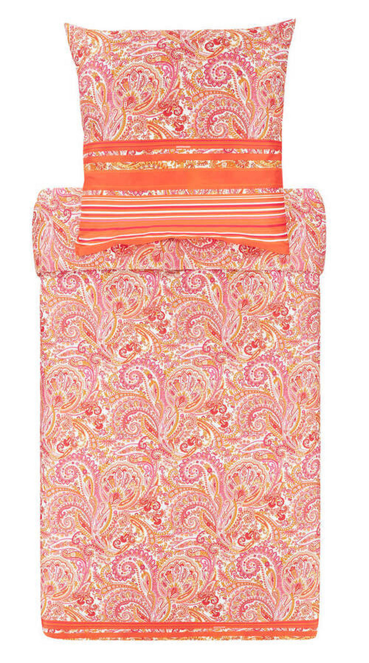 BETTWÄSCHE Noto Makosatin 135/200 cm  - Rot, Design, Textil (135/200cm) - Bassetti