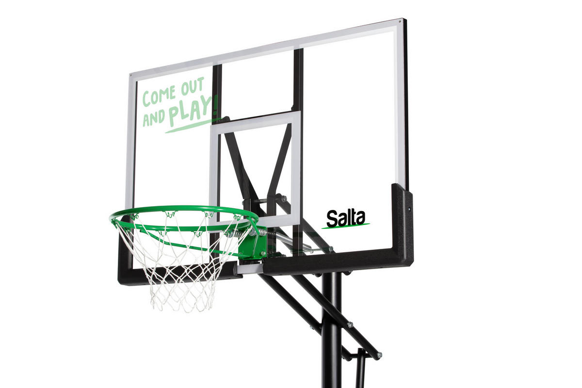 BASKETBALLSTÄNDER - Schwarz/Grün, KONVENTIONELL, Kunststoff/Metall (128/296-371/210cm) - Salta