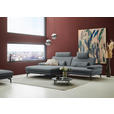 ECKSOFA  in Chenille, Flachgewebe Dunkelgrau  180/284 cm  - Dunkelgrau/Schwarz, Design, Textil/Metall (180/284cm) - Dieter Knoll