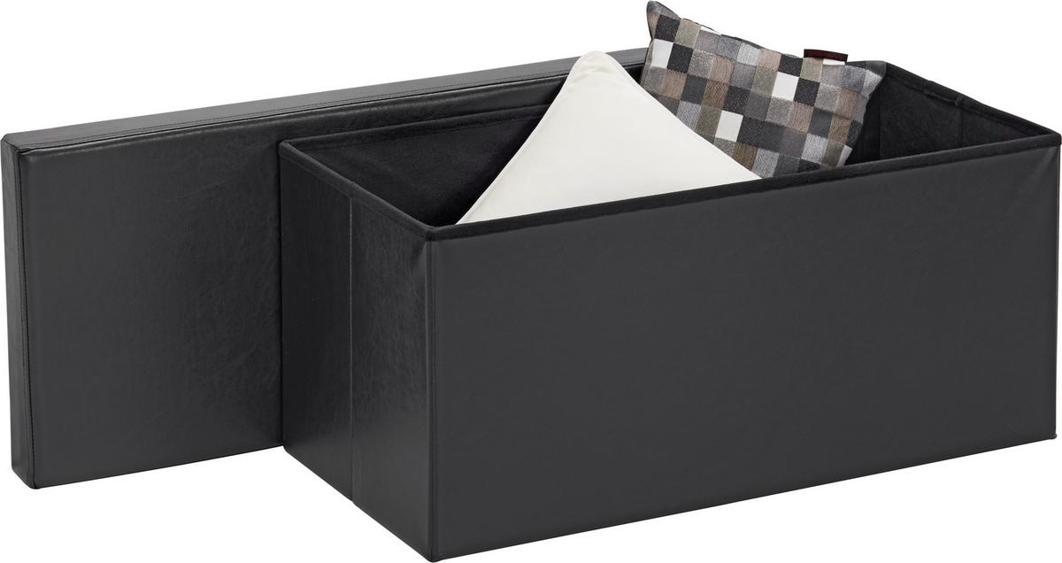 SEDACÍ BOX, textil, kompozitní dřevo, 76/38/38 cm - černá, Design, kompozitní dřevo/textil (76/38/38cm) - Carryhome
