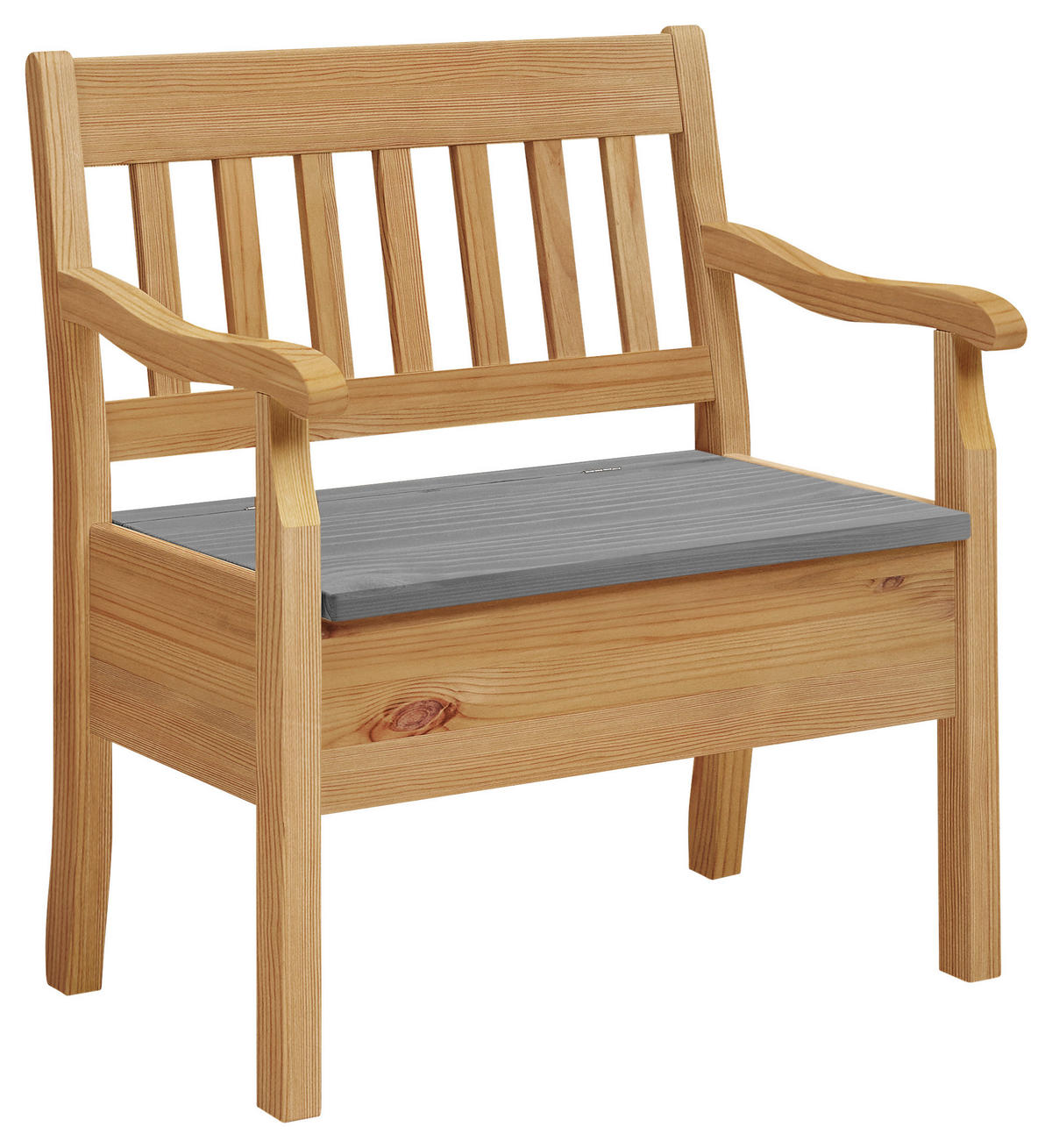 SITZBANK 83/93/58 cm Weiß, Laugenfarbig Kiefer massiv  - Laugenfarbig/Weiß, ROMANTIK / LANDHAUS, Holz (83/93/58cm) - Boxxx