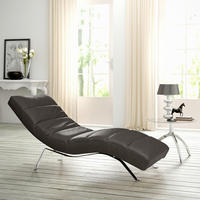 RELAXLIEGE Echtleder Dunkelbraun  - Dunkelbraun/Silberfarben, Design, Leder/Metall (65/65-95/171cm) - Livetastic