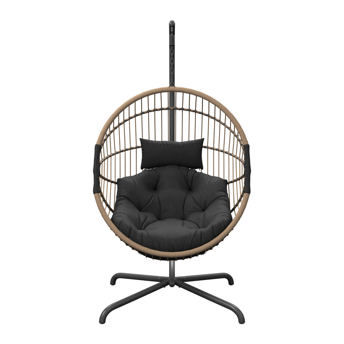 HÄNGESESSEL - Anthrazit/Naturfarben, Design, Kunststoff/Textil (99/200/106cm) - Ambia Garden