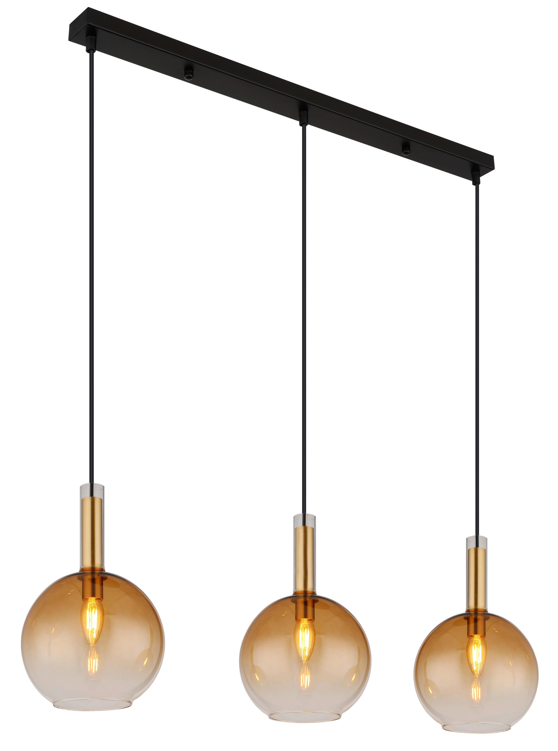 SVJETILJKA VISEĆA    90/20/150 cm     - boje mjeda/crna, Konvencionalno, staklo/metal (90/20/150cm) - Globo