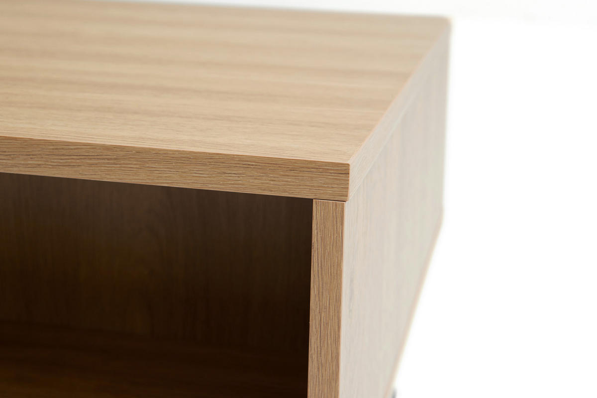 COUCHTISCH 110/60/42 cm rechteckig Eichefarben  - Eichefarben/Schwarz, Basics, Holzwerkstoff/Metall (110/60/42cm) - Boxxx