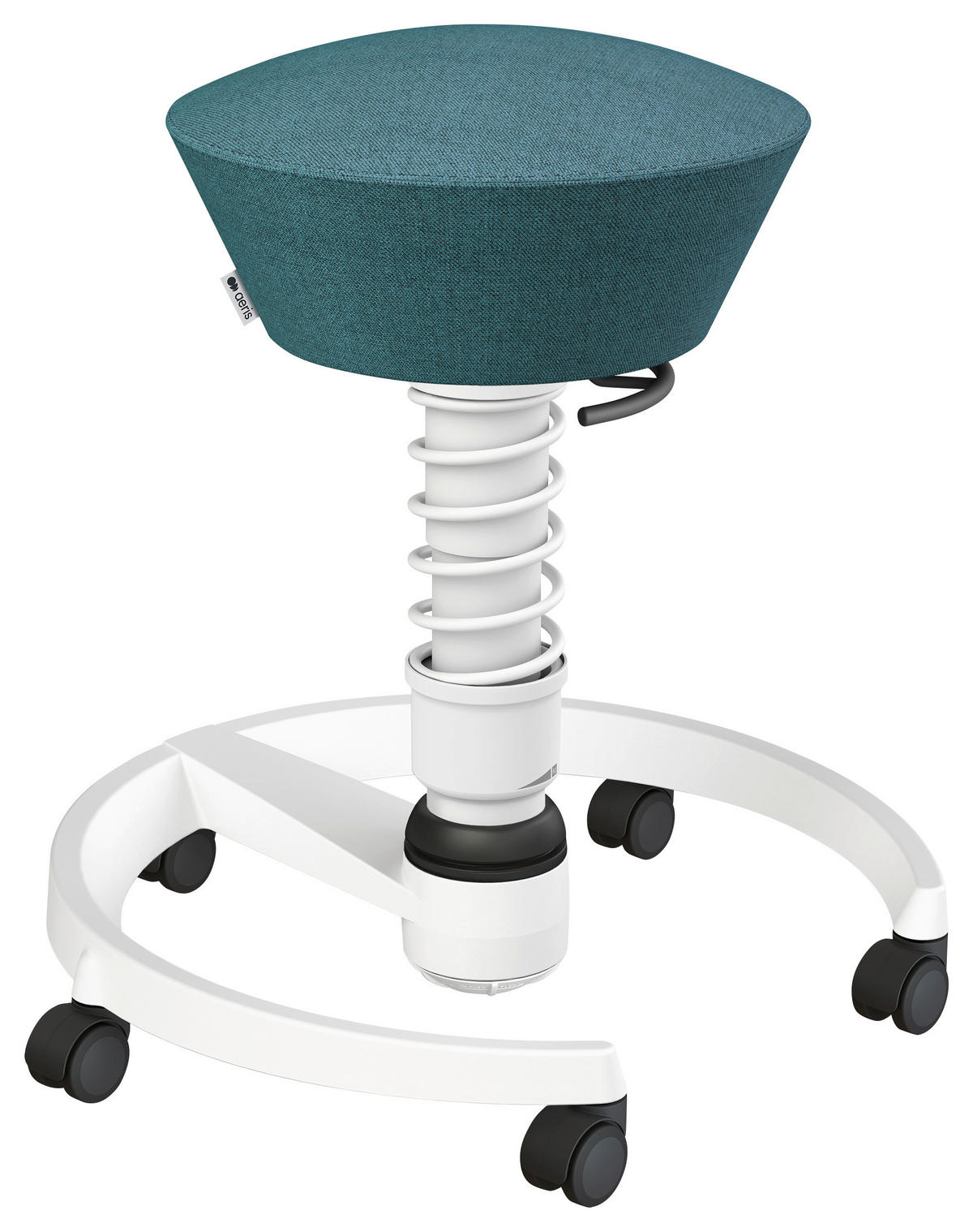 BÜROHOCKER Wollmischung mel. Weiß, Petrol  - Petrol/Weiß, Basics, Kunststoff/Textil (55/45,66/55cm) - Aeris