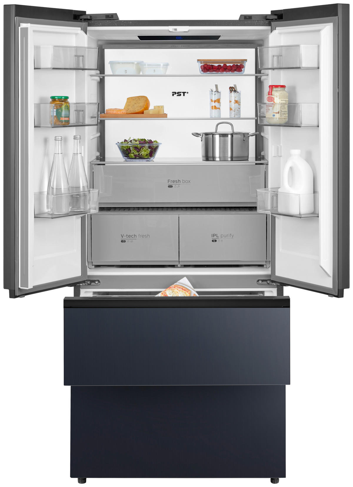 FRENCH-DOOR 83,3/191/60 cm MDRF705BIE70  - Dunkelgrau, Basics, Kunststoff/Metall (83,3/191/60cm) - Midea