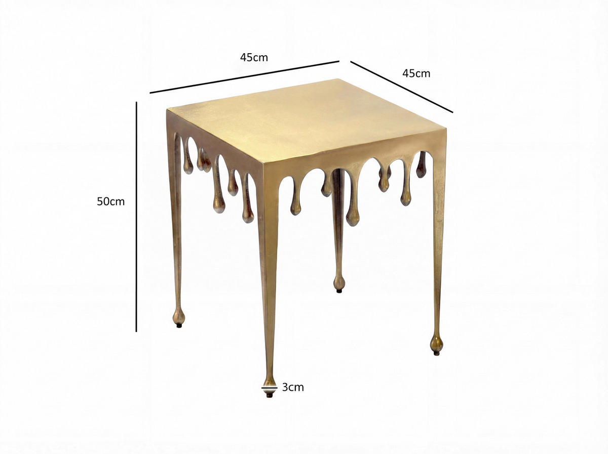 BEISTELLTISCH Goldfarben quadratisch  - Goldfarben, Design, Metall (45,5/51/45,5cm) - Livetastic