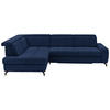 ECKSOFA Dunkelblau Chenille  - Schwarz/Dunkelblau, Design, Textil/Metall (220/310cm) - Beldomo Style