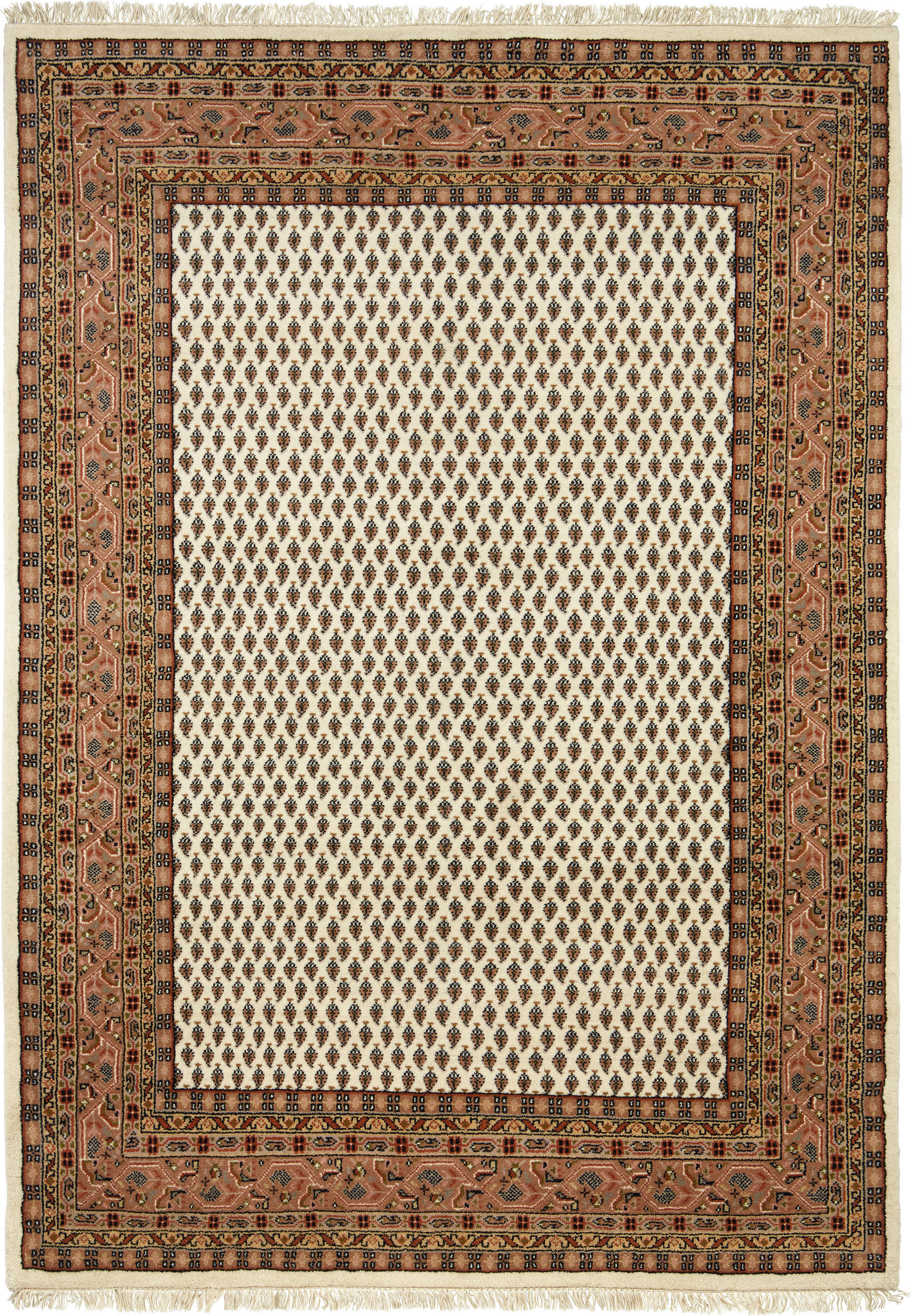 ORIENTTEPPICH  Wohnzimmer 70/140 cm Mir Cream Brown Braun, Creme rechteckig  - Creme/Braun, LIFESTYLE, Textil (70/140cm) - Cazaris