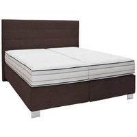 BOXSPRINGBETT 180/200 cm  in Braun  - Alufarben/Braun, KONVENTIONELL, Textil/Metall (180/200cm) - Dieter Knoll