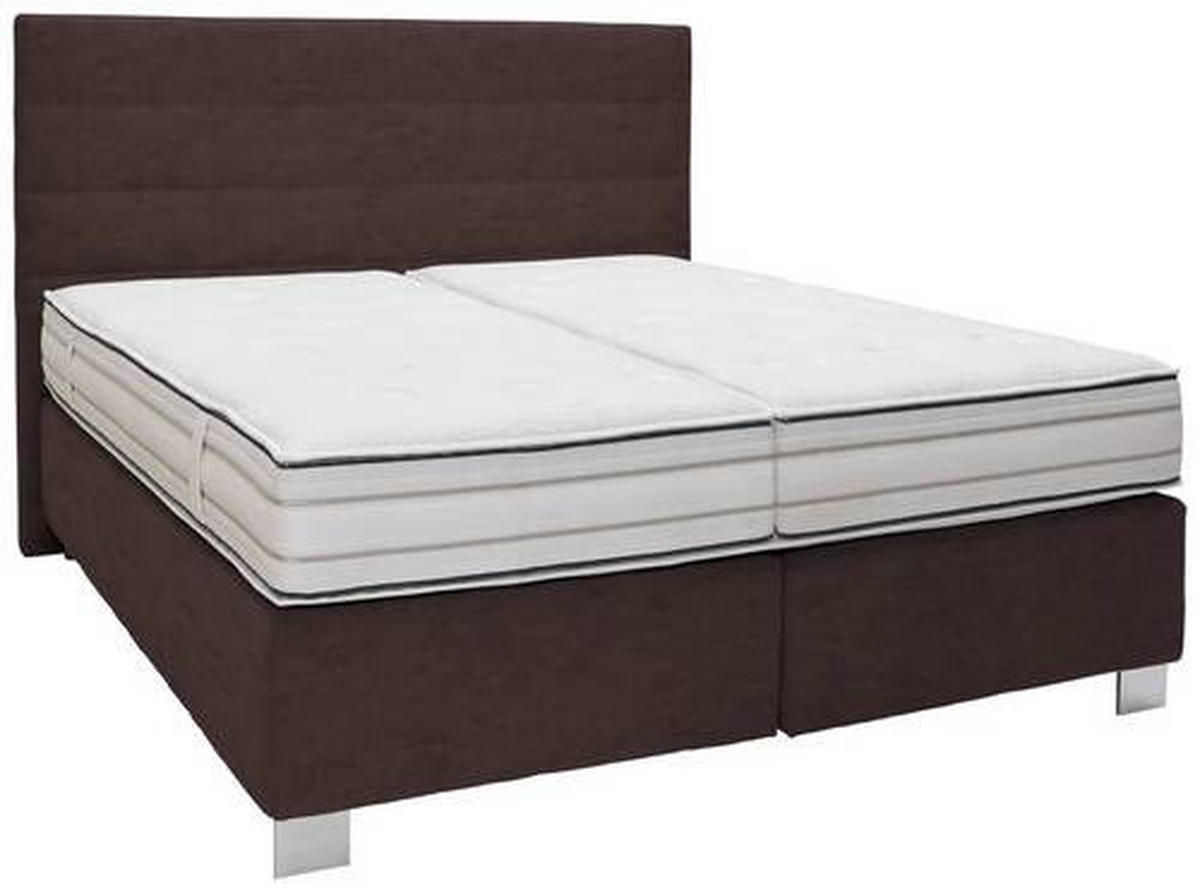 BOXSPRINGBETT 180/200 cm  in Braun  - Alufarben/Braun, KONVENTIONELL, Textil/Metall (180/200cm) - Dieter Knoll