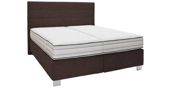 BOXSPRINGBETT 180/200 cm  in Braun  - Alufarben/Braun, KONVENTIONELL, Textil/Metall (180/200cm) - Dieter Knoll