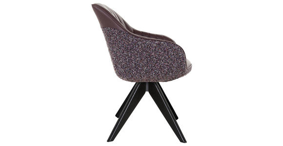 ARMLEHNSTUHL  Sitzfläche 360° drehbar, automatische Rückholfunktion Chenille, Lederlook  - Eichefarben/Anthrazit, KONVENTIONELL, Holz/Textil (60/83/65cm) - Ambia Home