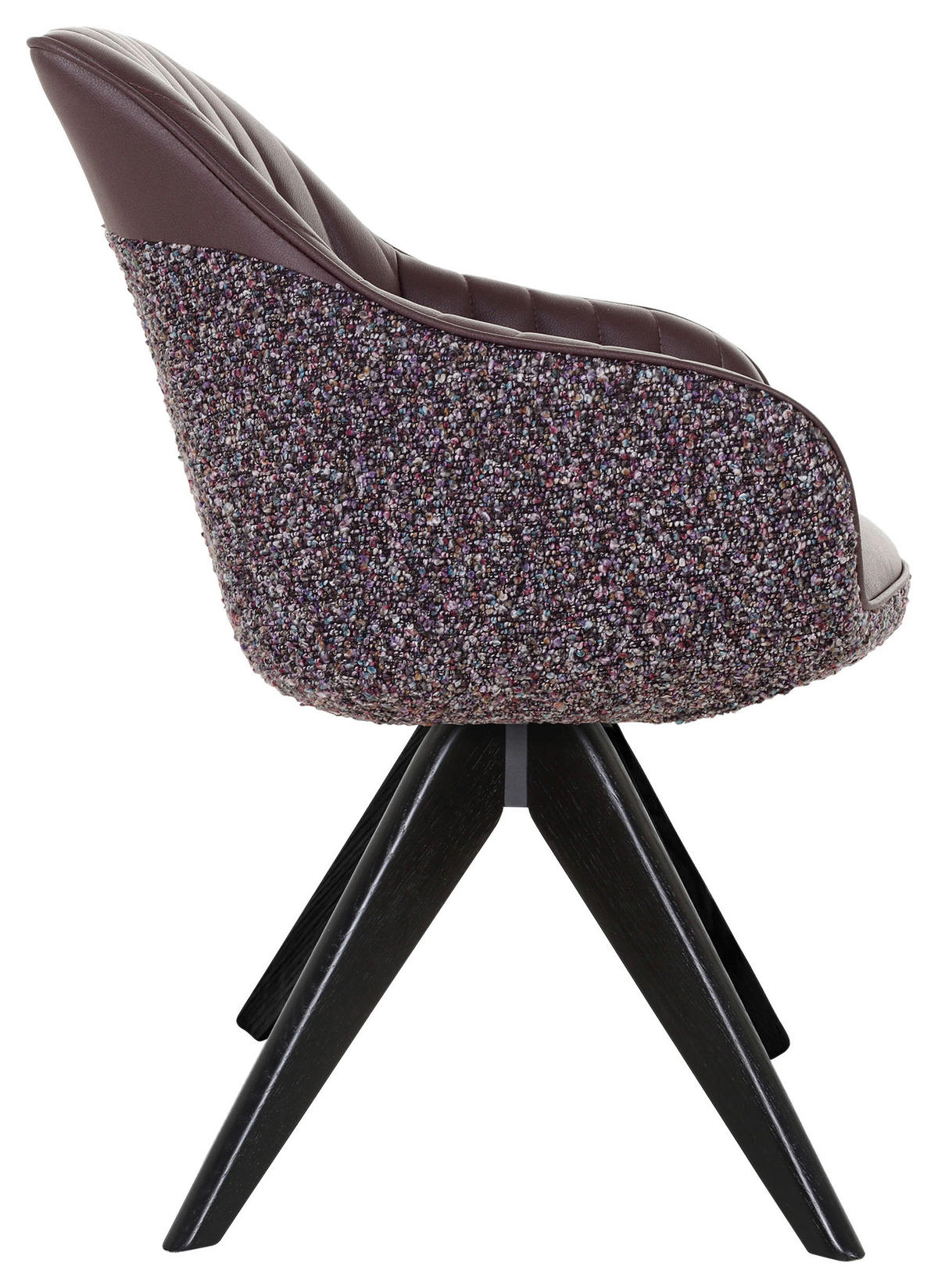 KAROSSZÉK lila, tölgyfa színű  - lila/tölgyfa színű, Konventionell, textil/fa (60/83/65cm) - Ambia Home