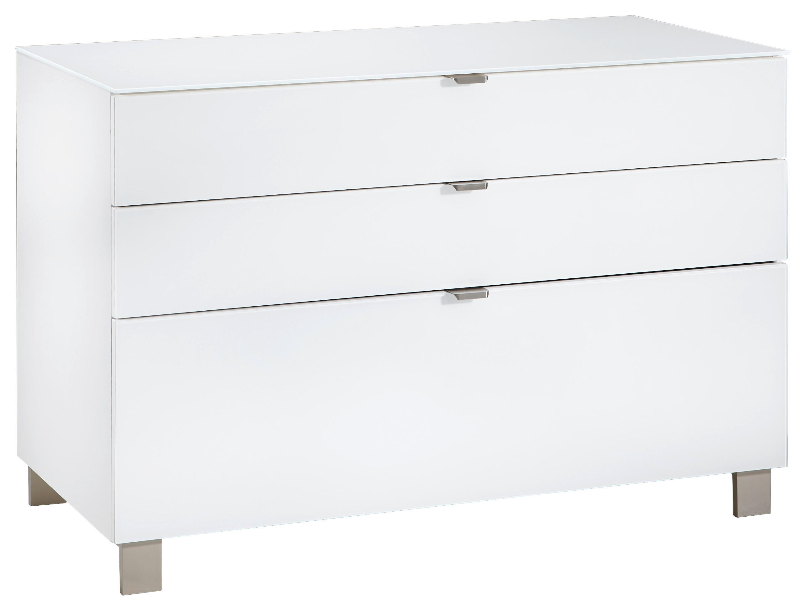 SIDEBOARD Weiß 110,1/73,1/52,5 cm - Edelstahlfarben/Champagner, Design, Glas/Holzwerkstoff (110,1/73,1/52,5cm) - Hom`in