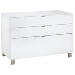 SIDEBOARD Weiß  110,1/73,1/52,5 cm  - Edelstahlfarben/Champagner, Design, Glas/Holzwerkstoff (110,1/73,1/52,5cm) - Hom`in