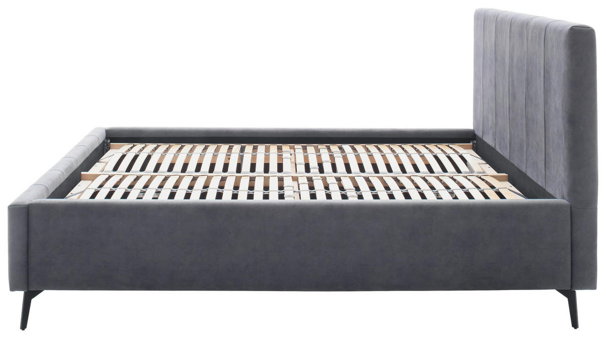 POLSTERBETT 160/200 cm  in Anthrazit  - Birkefarben/Anthrazit, Konventionell, Holz/Textil (160/200cm) - Boxxx