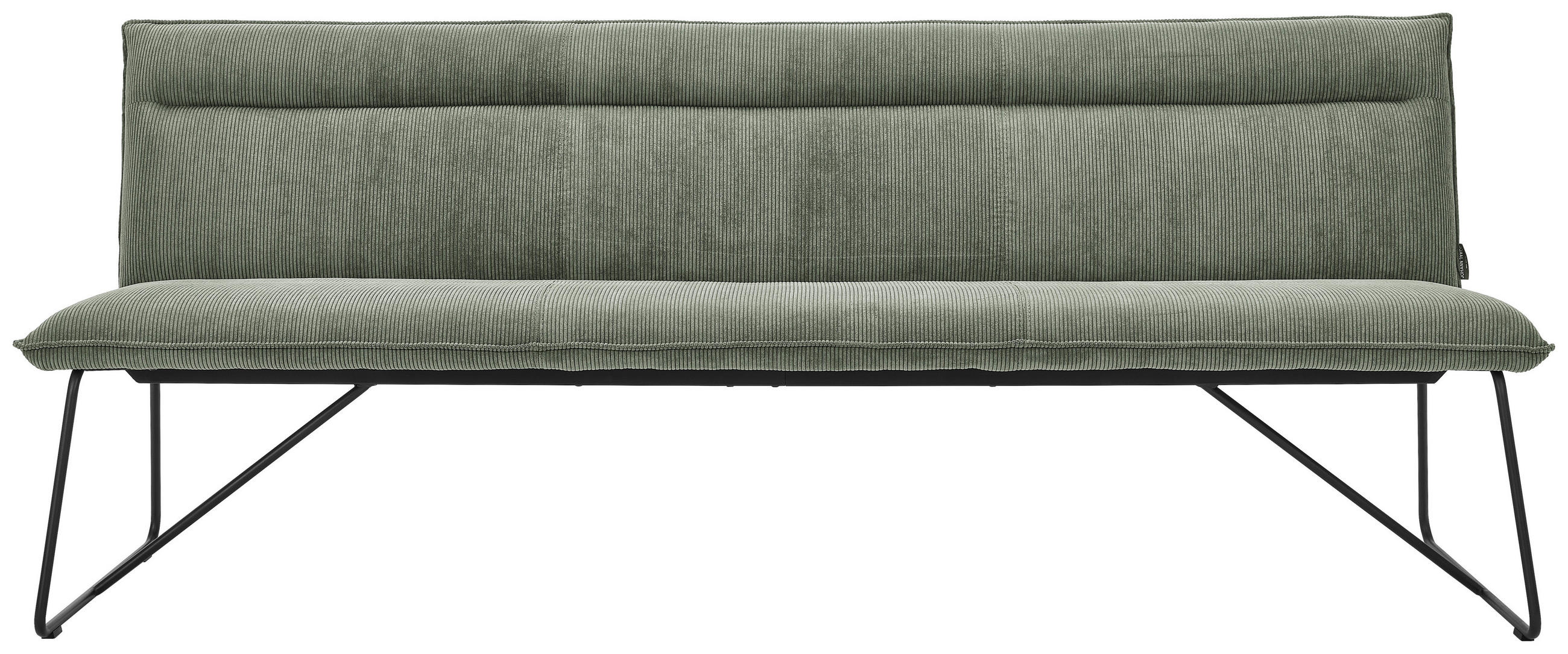SITZBANK 200/88/66 cm Cord Waldgrün Metall  - Waldgrün/Schwarz, Design, Textil/Metall (200/88/66cm) - Johann Jakob