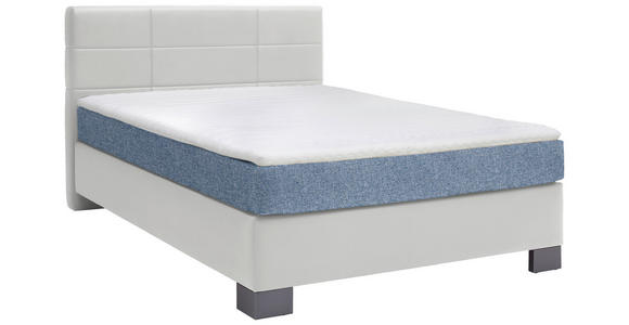 BOXSPRINGBETT 140/200 cm  in Hellgrau  - Hellgrau/Graphitfarben, Design, Holz/Textil (140/200cm) - Hom`in