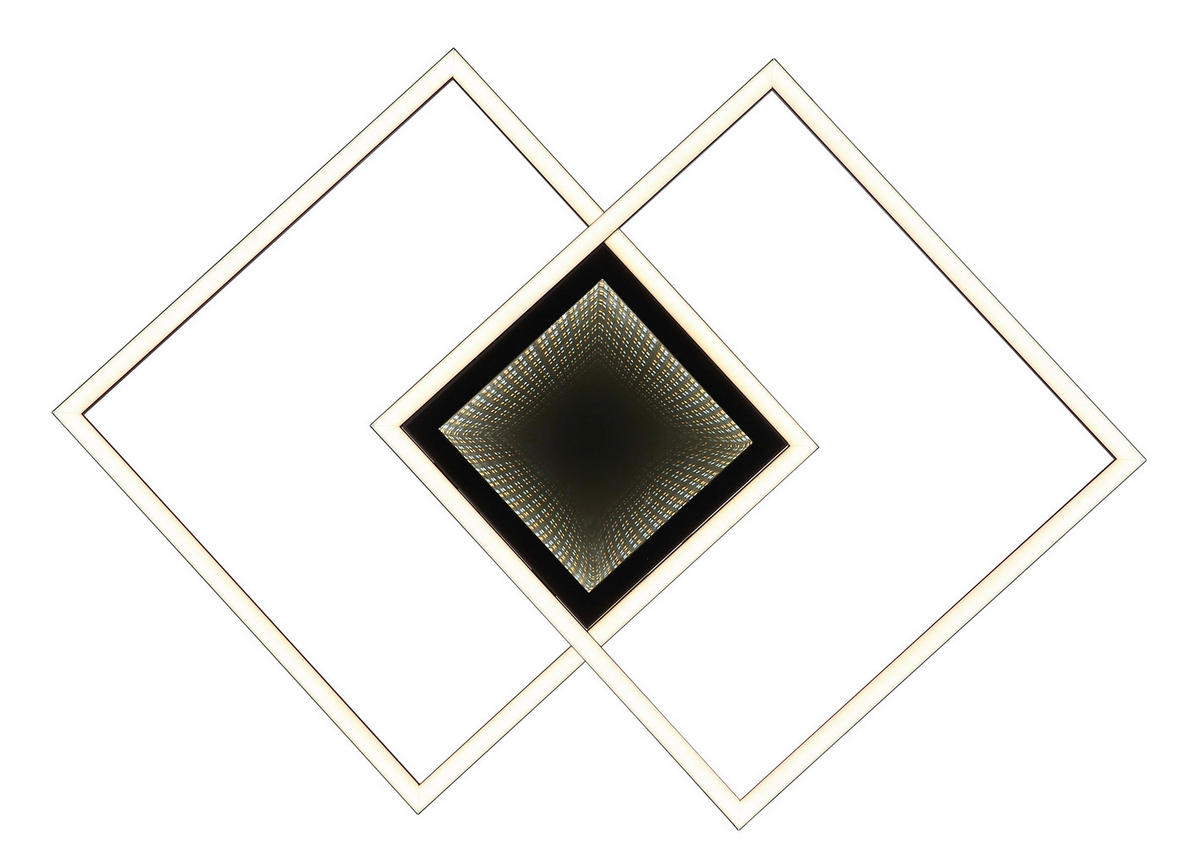 LED-DECKENLEUCHTE    42,6/42,6/5 cm  - Opal/Schwarz, Design, Kunststoff/Metall (42,6/42,6/5cm) - Globo