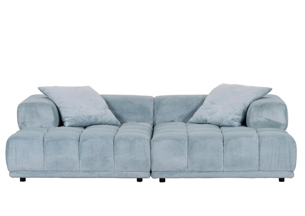 SOFAELEMENT in Plüsch Mintgrün  - Schwarz/Mintgrün, Konventionell, Kunststoff/Textil (125/66/155cm) - Carryhome